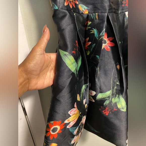 RW&CO. Black Floral Dress fit and flare with bow accent - 6 - Picture 7 of 11